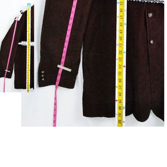 Izod Mens Logo Chocolate Brown Relaxed-Fit Corduroy Sport Coat Blazer XL - Picture 16 of 16